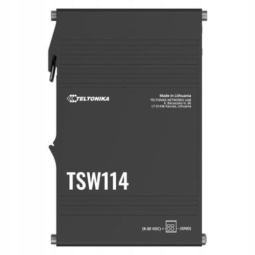Przemysłowy switch Gigabit Teltonika TSW114 – montaż na szynie DIN