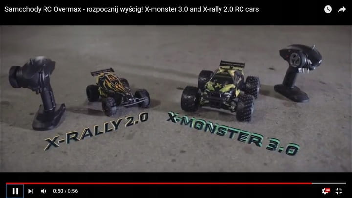SAMOCHÓD ZDALNIE STEROWANY OVERMAX MONSTER ZASIEG 100M 2 BATERIE W ZESTAWIE