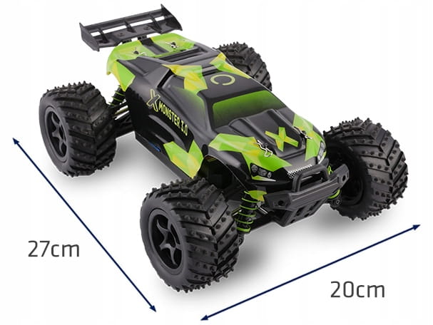 SAMOCHÓD ZDALNIE STEROWANY OVERMAX MONSTER ZASIEG 100M 2 BATERIE W ZESTAWIE