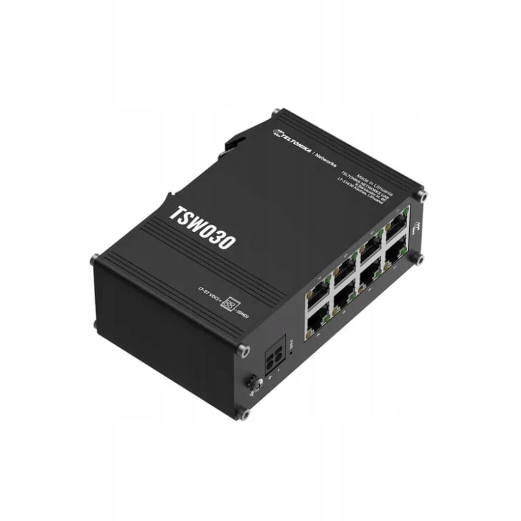 Przełącznik Przemysłowy Teltonika Switch TSW030 8xRJ45 porty 10/100Mbps DIN