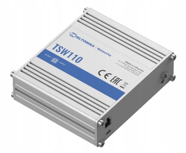 Switch Teltonika TSW110 5× Gigabit ETH, przemysłowy, niezarządzalny, PoE