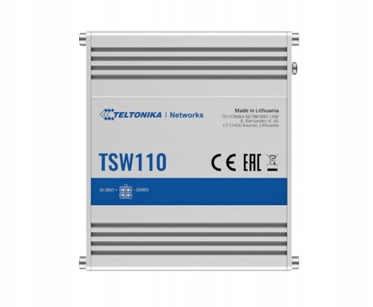 Switch Teltonika TSW110 5× Gigabit ETH, przemysłowy, niezarządzalny, PoE