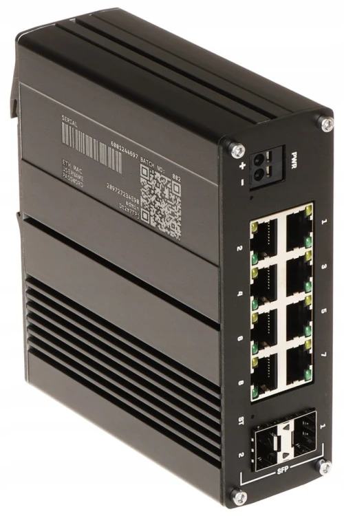 Teltonika TSW212 – switch przemysłowy 8× Gigabit RJ45 + 2× SFP, PROFINET