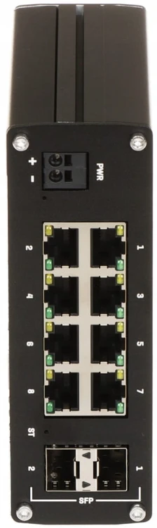 Teltonika TSW212 – switch przemysłowy 8× Gigabit RJ45 + 2× SFP, PROFINET
