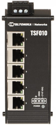 Teltonika TSF010 płaski SWITCH PRZEMYSŁOWY 5x ETH NA SZYNĘ DIN