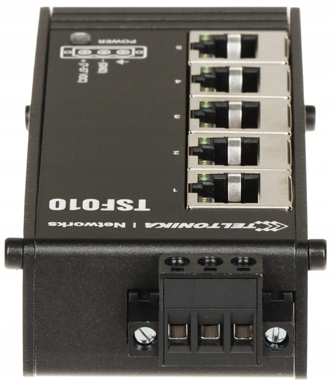 Teltonika TSF010 płaski SWITCH PRZEMYSŁOWY 5x ETH NA SZYNĘ DIN