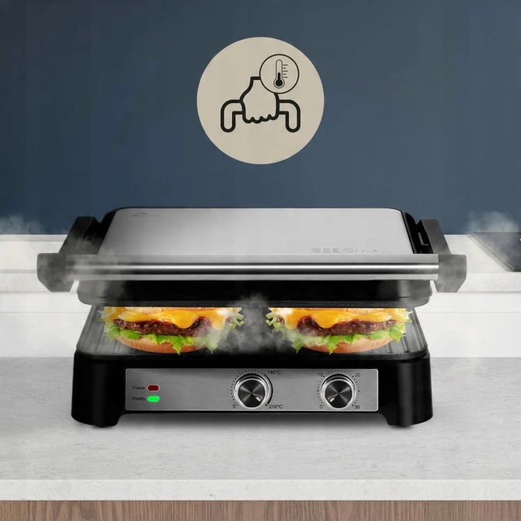 GRILL ELEKTRYCZNY 2000W KONTAKTOWY PANINI STOŁOWY DO MIĘSA I WARZYW 2000W