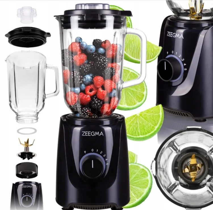BLENDER 1,5L DO KOKTAJLI – SZKLANY KIELICH, KRUSZENIE LODU, MOCNY