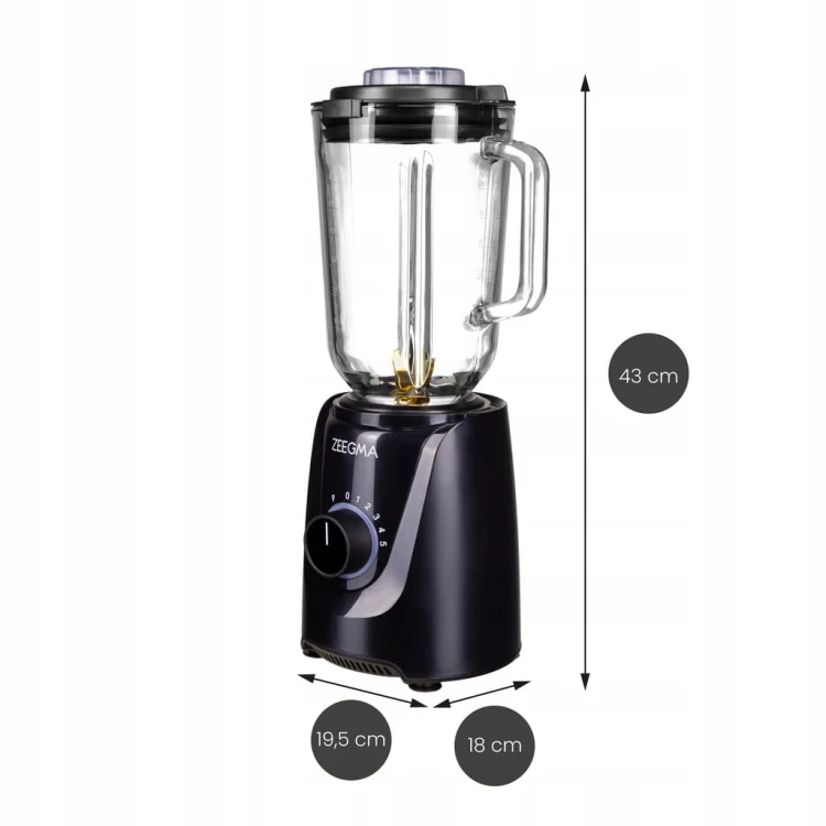 BLENDER 1,5L DO KOKTAJLI – SZKLANY KIELICH, KRUSZENIE LODU, MOCNY