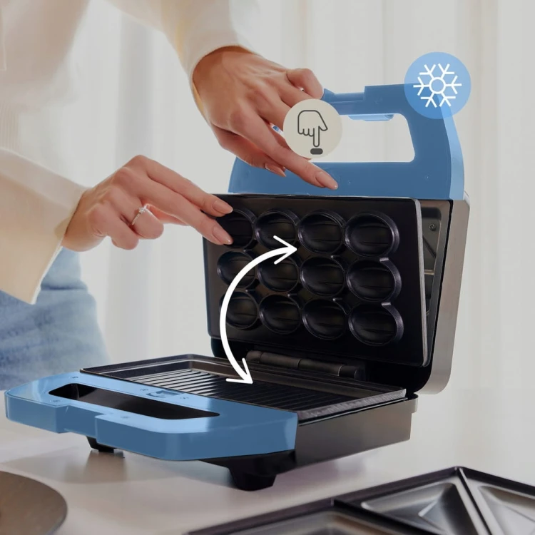 OPIEKACZ Z 5 NAKŁADKAMI TERMOIZOLACJA GOFRY GRILL TOSTY TOSTER 5W1