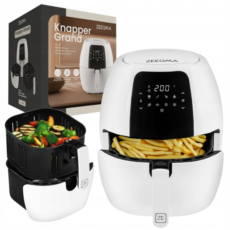 GOTUJ BEZ TŁUSZCZU FRYTKOWNICA BEZTŁUSZCZOWA AIR FRYER 1800W, MISA 7,7L Knapper