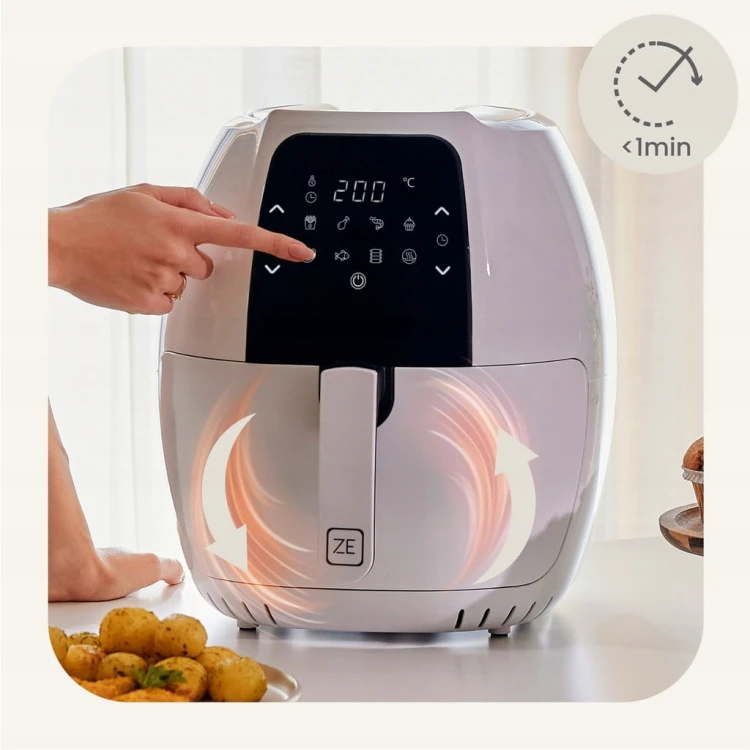 GOTUJ BEZ TŁUSZCZU FRYTKOWNICA BEZTŁUSZCZOWA AIR FRYER 1800W, MISA 7,7L Knapper