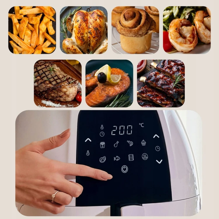 GOTUJ BEZ TŁUSZCZU FRYTKOWNICA BEZTŁUSZCZOWA AIR FRYER 1800W, MISA 7,7L Knapper