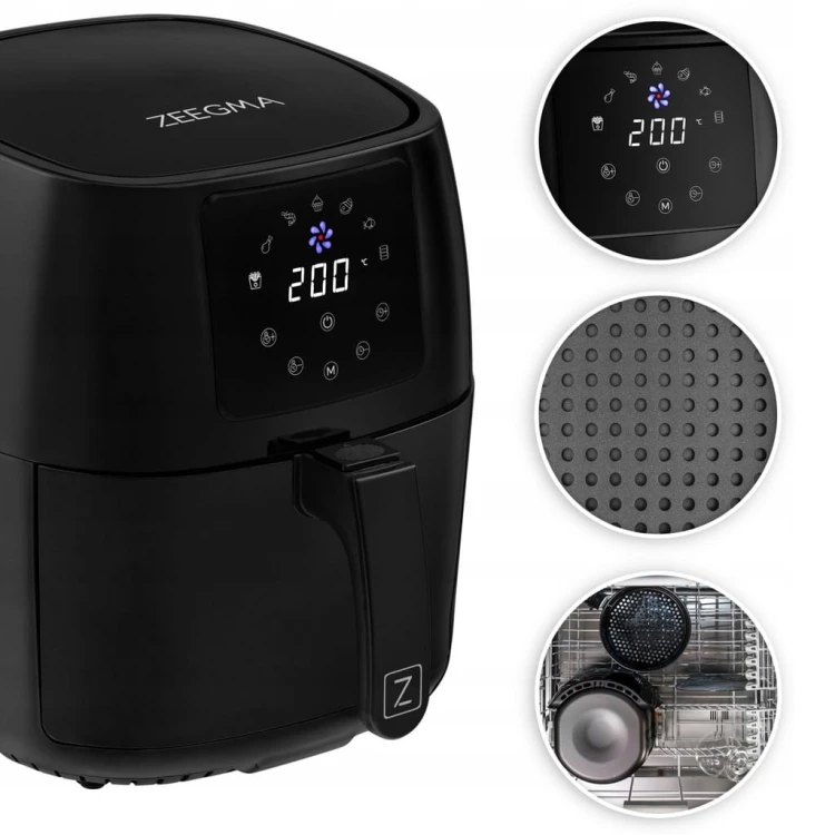 Frytkownica air fryer ZEEGMA ZE-KNAPPER PRO BLACK