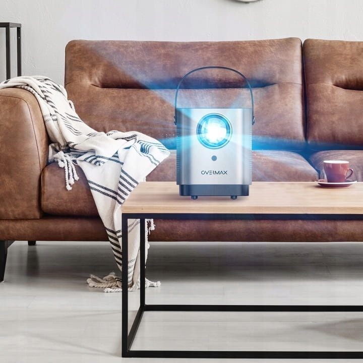 PRZENOSNY ZESTAW DO PREZENTACJI PROJEKTOR LED OVERMAX MULTIPIC 3.6 + EKRAN