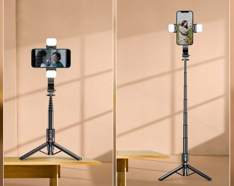 FEEGAR FLASH KIJEK do SELFIE STICK TRIPOD BLUETOOTH 2x LED LAMPA PILOT