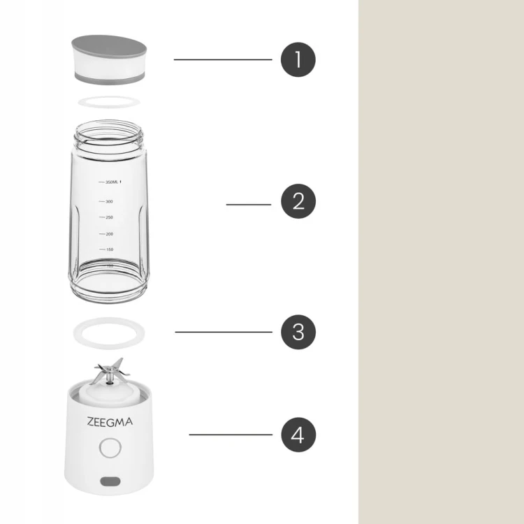 Blender Przenośny Bezprzewodowy BIAŁY BLENDER DO SZKOŁY, W GÓRY