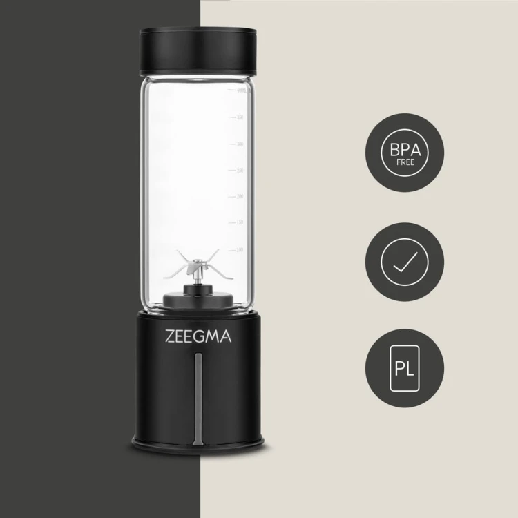 Blender kielichowy Zeegma czarny, BLENDER DO PRACY TURYSTYCZNY PRZENOŚNY
