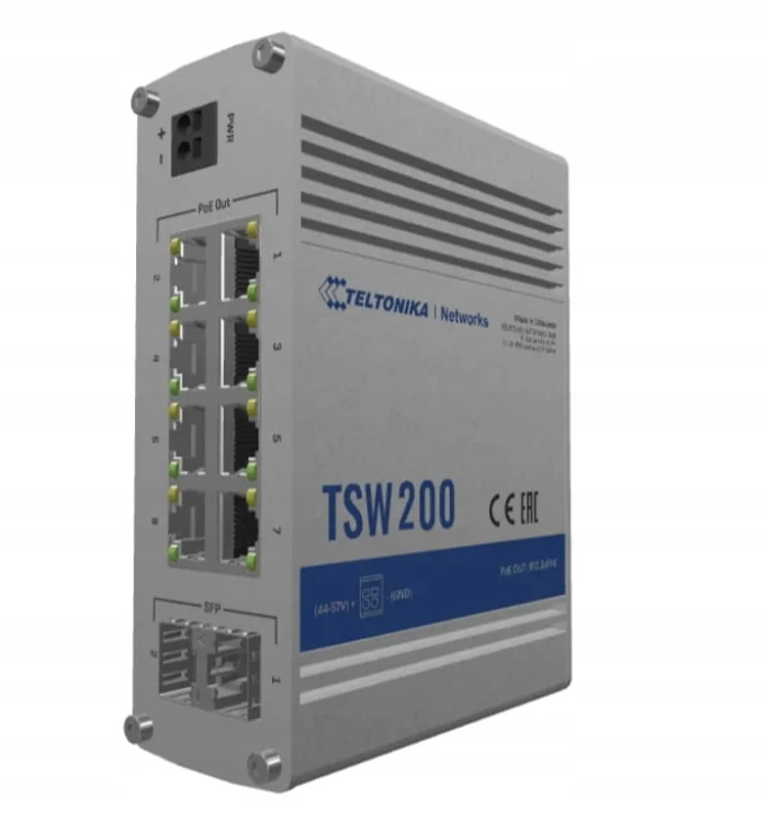 PROFESJONALNY Switch Teltonika PoE+ SFP Gigabit Ethernet TSW200000050