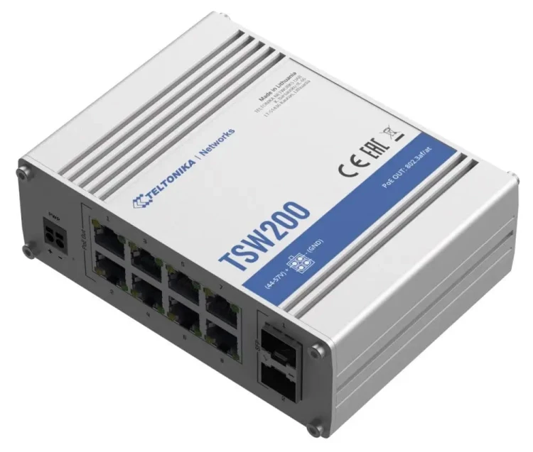 PROFESJONALNY Switch Teltonika PoE+ SFP Gigabit Ethernet TSW200000050