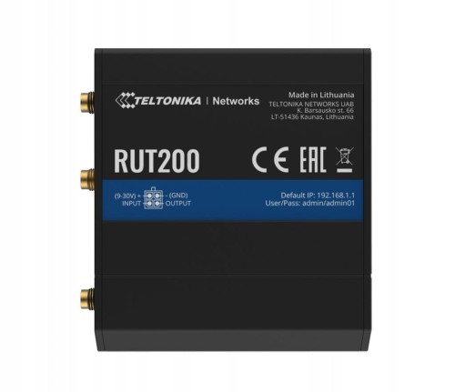 Router przemysłowy Teltonika RUT200 4G LTE, Wi-Fi 1xSIM, 2xLAN/WAN MOBILNY
