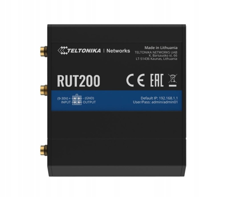 Router przemysłowy Teltonika RUT200 4G LTE, Wi-Fi 1xSIM, 2xLAN/WAN MOBILNY