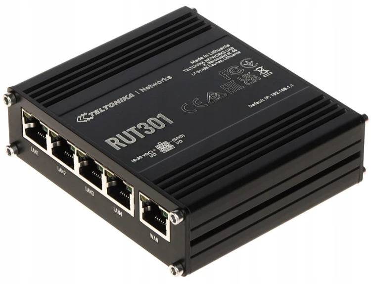 Teltonika RUT301 | Router przemysłowy | 4xLAN, 1xWAN, USB 2.0, 2xDI, 2xDO