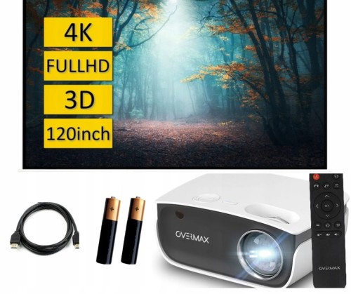 RZUTNIK PROJEKTOR OVERMAX MULTIPIC 2.5 + EKRAN 120