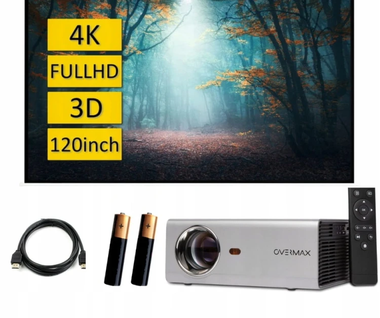 RZUTNIK PROJEKTOR OVERMAX MULTIPIC 3.5 + EKRAN 120
