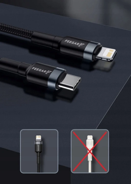 Feegar KABEL USB-C LIGHTNING do iPhone iPad PD 20W