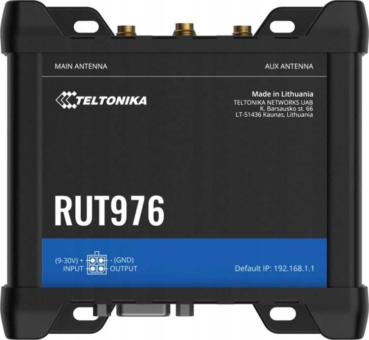 Teltonika RUT976 router 5G RedCap, Wi-Fi, 4xETH, RS232, RS-485, I/O, GPS