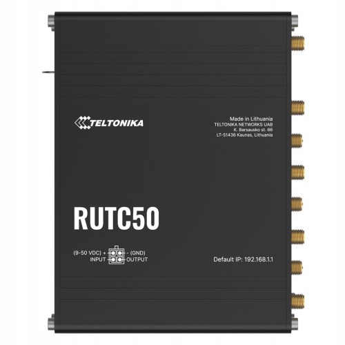 Router Teltonika RUTC50 5G, Wi-Fi 6 (3,4 GB/s), eSIM, 1GB RAM, 8GB-Docker