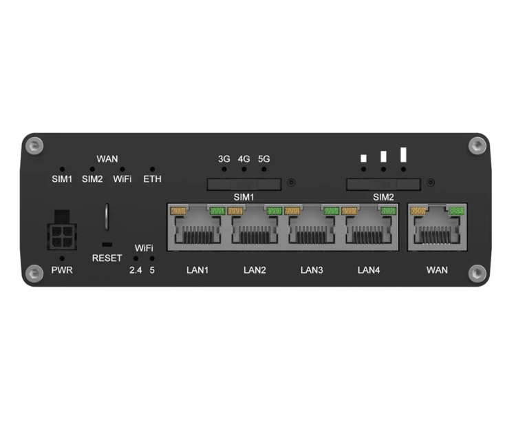 Router Teltonika RUTC50 5G, Wi-Fi 6 (3,4 GB/s), eSIM, 1GB RAM, 8GB-Docker