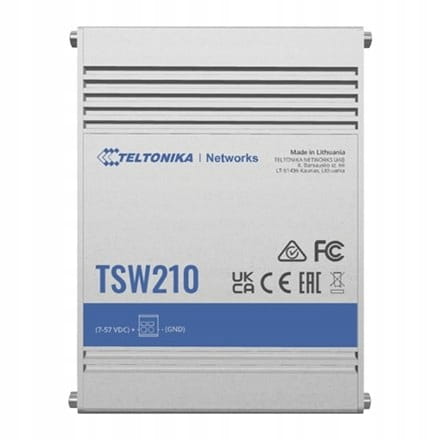 PRZEŁĄCZNIK PRZEMYSŁOWY TELTONIKA TSW210 8x Gigabit 2x SFP SWITCH 8 PORT