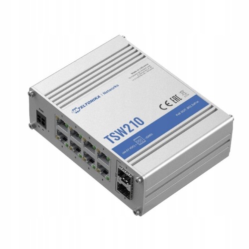 PRZEŁĄCZNIK PRZEMYSŁOWY TELTONIKA TSW210 8x Gigabit 2x SFP SWITCH 8 PORT