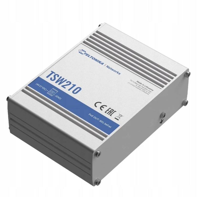 PRZEŁĄCZNIK PRZEMYSŁOWY TELTONIKA TSW210 8x Gigabit 2x SFP SWITCH 8 PORT