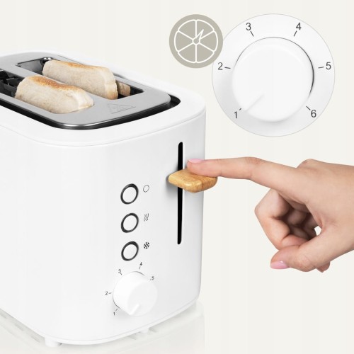 TOSTER OPIEKACZ ELEKTRYCZNY do Tostów Grzanek BIAŁY 820W 6 poziomów 3tryby