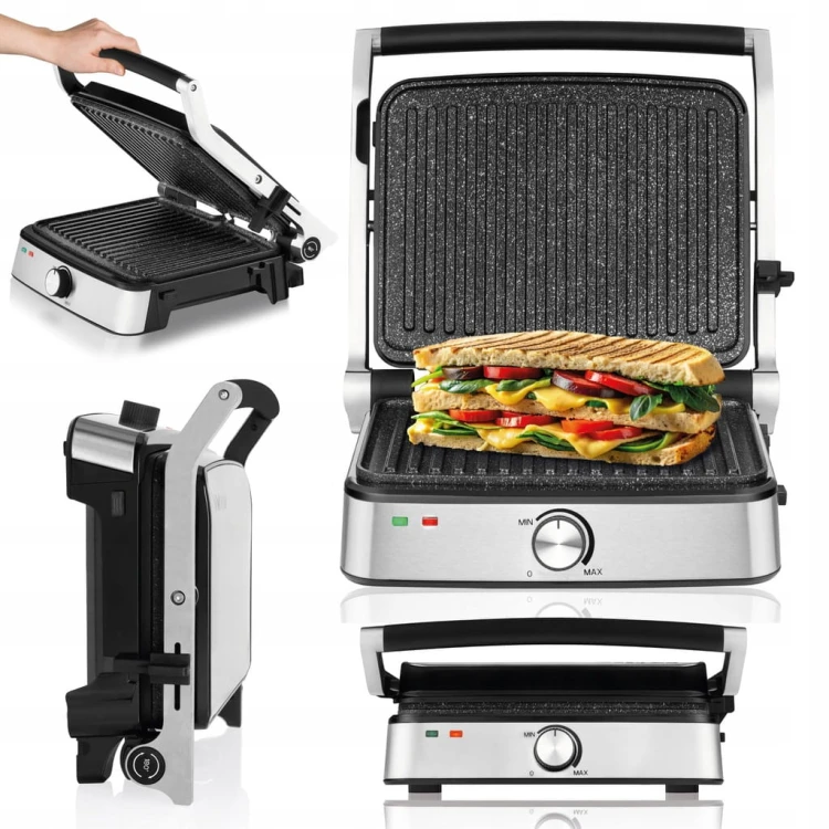 Grill elektryczny rozkładany Zeegma Grill 2000W do mycia w zmywarce