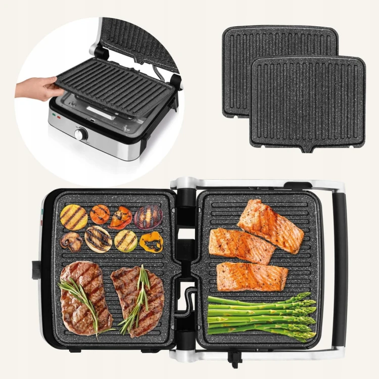Grill elektryczny rozkładany Zeegma Grill 2000W do mycia w zmywarce