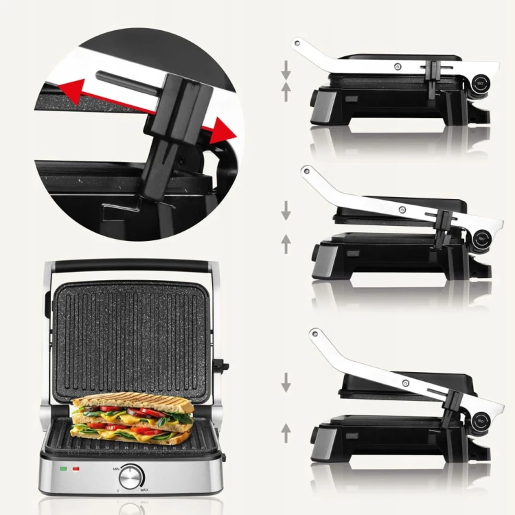 Grill elektryczny rozkładany Zeegma Grill 2000W do mycia w zmywarce