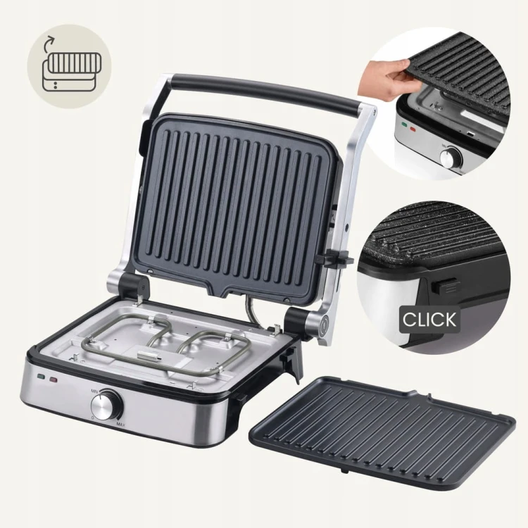 Grill elektryczny rozkładany Zeegma Grill 2000W do mycia w zmywarce