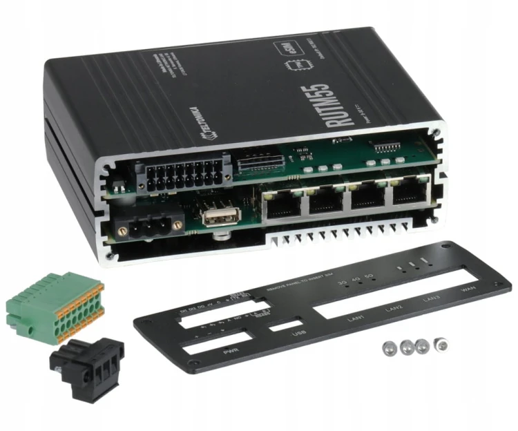 Router 5G przemysłowy Teltonika RUTM55 3.4 Gbps, Dual SIM, RS232/RS485,VPN