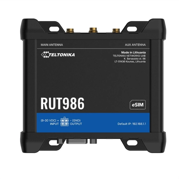 TELTONIKA RUT986 ROUTER LTE CAT4 GLOBALNY DUAL SIM ESIM RS232