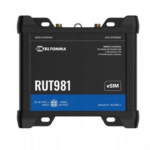 TELTONIKA RUT981 LTE CAT4 ROUTER PRZEMYSŁOWY DUAL SIM ESIM WIFI