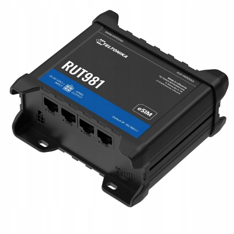 TELTONIKA RUT981 LTE CAT4 ROUTER PRZEMYSŁOWY DUAL SIM ESIM WIFI