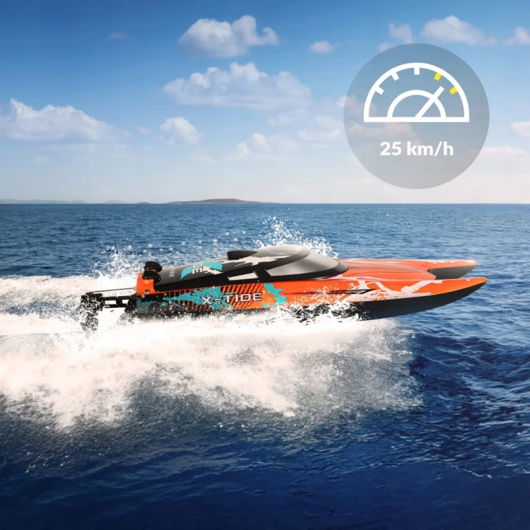 Łódź motorowa zdalnie sterowana OVERMAX X-Tide 25 km/h 2 baterie MOTORÓWKA