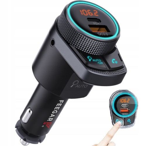 TRANSMITER BLUETOOTH FM – LED WYŚWIETLACZ, AUX, QC 3.0, 38W, AUTOSEARCH