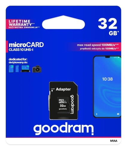 Karta pamięci microSD 32GB SDHC GoodRam 32 GB