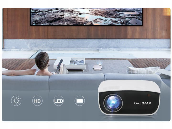RZUTNIK PROJEKTOR OVERMAX MULTIPIC 2.5 + EKRAN HD