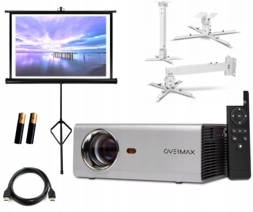 PROJEKTOR OVERMAX MULTIPIC 3.5 + EKRAN 60 i UCHWYT